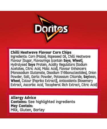 Doritos CHILLI HEATWAVE Tortilla Crisps Sharing Snacks 12 x 180g Bags - Buy Online on GoSupps.com