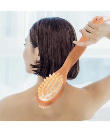 Attaga Back Brush with Massage Function - Ergonomic Long Wooden Bathing Brush for Dry Skin & Exfoliation - Buy Online on GoSupps.com