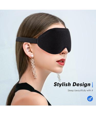 Doimeri Sleep Mask for Women & Men - Comfortable Light Blocking Eye Mask with Adjustable Strap for Travel Night Shift & Naps - Black - Buy Online on GoSupps.com