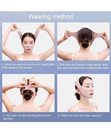 Satkali Slim Face Mask V-Shape Bandage Lift & Contour Treatment for Double Chin & Sagging Skin | Pink Rose - Buy Online on GoSupps.com