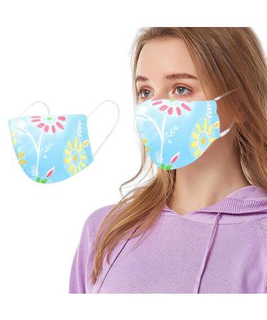 riou face mask with motif washable reusable mouth and nose protection scarf for women (G)