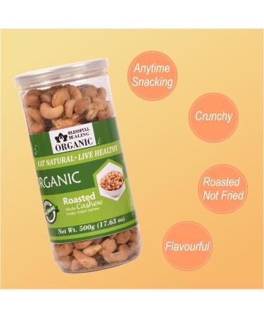 Blessfull Healing Organic Natural Vegan Honey Roasted Whole Cashew Nuts Crunchy Kaju 500 Gram - Buy Online on GoSupps.com