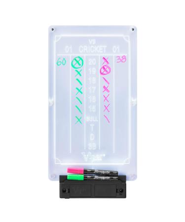 Viper Illumiscore See-Through Illuminated Back-Lit Dry Erase Dart Scoreboards Black/Clear Standard (15.5 x 7.5) Battery Operated