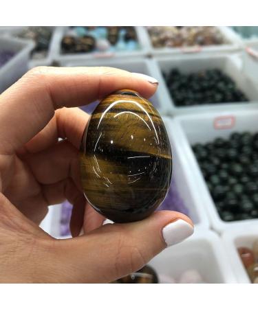 Specimen Dark Yellow Tiger Eye Quartz Crystal Egg 5cm - Buy Online on GoSupps.com