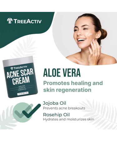 TreeActiv Acne Scar Cream - Effective Treatment for Face & Body Scars Stretch Marks 500+ Uses - All Skin Types - Buy Online on GoSupps.com