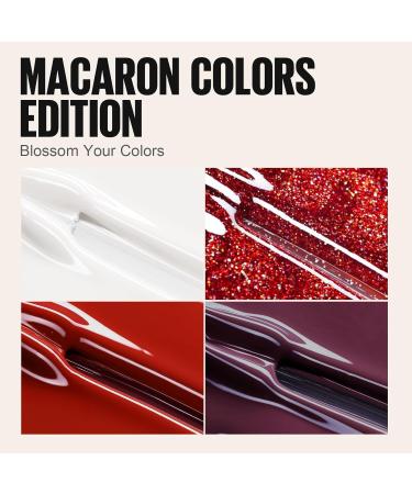 TOMICCA Red Glitter White Gel Nail Polish Set - UV Dark Red Gel Polishes for DIY Home Salon, Mothers Day Gifts - 4PCS - Buy Online on GoSupps.com