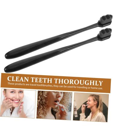 Oatipho Soft Bristle Toothbrush Set - 4 Pcs Travel & Household Ideal for Adults & Kids Black - Buy Online on GoSupps.com