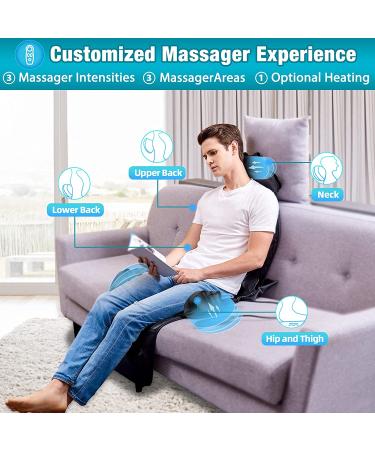 Sotion Back Massager with Compress & Heat  Vibrating Massage Chair Pad for Home or Office Use  Height Adjustable Massage Seat Helps Relieve Stress and Fatigue for Neck  Back  Waist and Hips - Buy Online on GoSupps.com