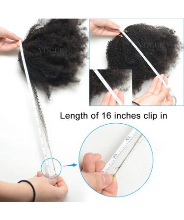 Luwigs 20 Inch 3B 3C Afro Kinky Curly Clip In Hair Extension Set - Natural Color Brazilian Human Virgin Hair for Black Women - Buy Online on GoSupps.com