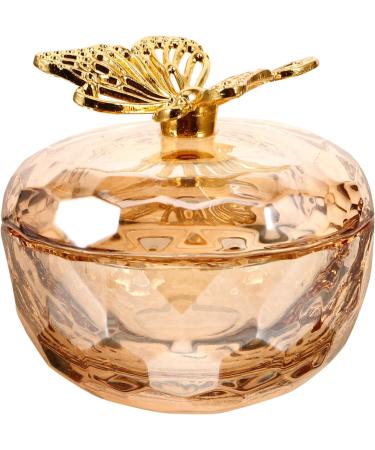 Baluue Dappen Dish Golden Apple Shaped Glass Crystal Dappen Dish Cup Nail Art Liquid Powder Nail Crystal Bowl with Butterfly Top Lid for Nail Art Manicure - Buy Online on GoSupps.com
