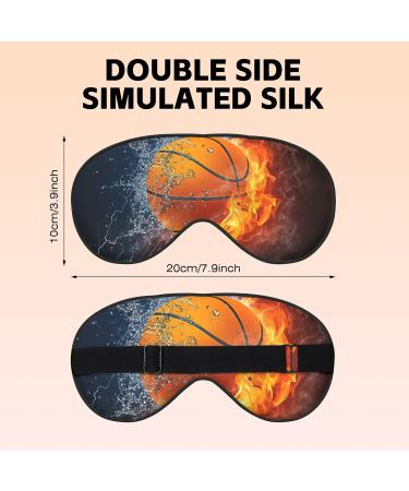 Basketball Water Fire Sleeping Mask | Adjustable Silk Eye Mask for Travel & Sleep | Light Blocking Eye Cover for Boys Girls & Women - Buy Online on GoSupps.com