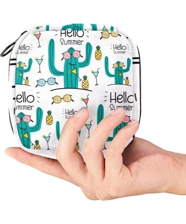 Shop Cactus Hello Summer Women s Portable Period Bag - Stylish Storage for Menstrual Cups & Essentials - Ideal for Teens & Women - Buy Online on GoSupps.com
