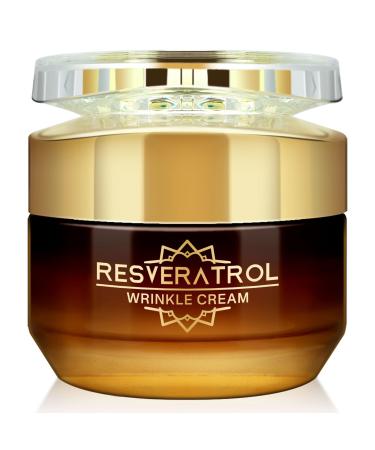 Resveratrol Wrinkle Cream, Anti Aging Face Cream for Women, Promote Firmer Skin & More Even Skin Tone, Lightweight Hydrating Facial Moisturizer, Improves Skin Elasticity, Repairs Damage, 50g/e1.764oz