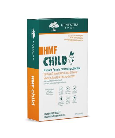 Genestra Brands - HMF Child - Probiotic Formula - Supports Gastrointestinal Health - 30 Chewable Tablets - Blackcurrant Flavour