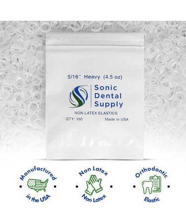 Orthodontic Elastic Rubber Bands - 100 Pack - Clear Latex Free - Small Rubberbands for Braces, Hair Braids, Crafts - Sonic Dental - Made in USA - Buy Online on GoSupps.com