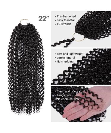 22 Inch Authentic Passion Twist Water Wave Crochet Braids for Bohemian Goddess locs - Pack of 6, 1B-Off Black - Buy Online on GoSupps.com