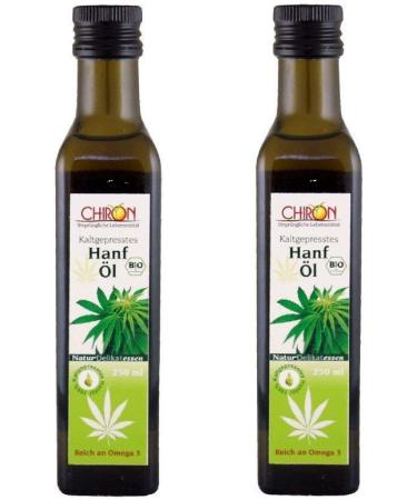 Chiron CHIRON Organic Hemp Oil Rich in Omega 3 Natural - Treated under 40 C 2 x 250 ml