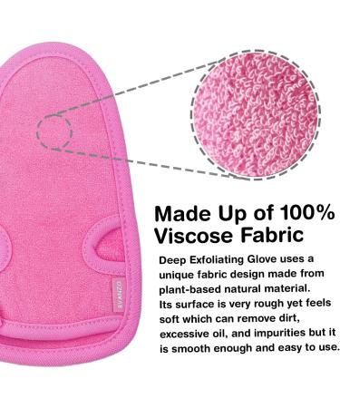 Bvanzo Exfoliating Glove for Dead Skin and Fake Tan Removal - Shower Mitt for Skin Refreshing and Cleansing - Pink - Buy Online on GoSupps.com