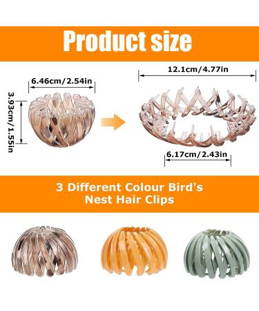 Yhzmy Vintage Bird's Nest Hair Bands - 3 Automatic Hair Clips for Girls - Perfect Hair Fix & Styling Solution - Buy Online on GoSupps.com