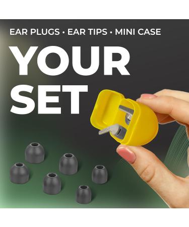 Peace&Quiet Earplugs for Sleeping - Noise Cancelling Reusable - 28dB Hearing Protection - S/M/L Ear Tips & Case - Ideal Travel Ear Plugs in Khaki - Buy Online on GoSupps.com