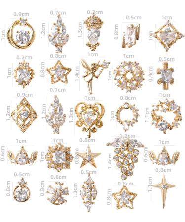 22 Pieces of 3D luxury clear shining zircon alloy nail art decoration charming fashion DIY unique nail art works - Buy Online on GoSupps.com