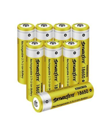 8 Pack 18650 Rechargeable Battery 3.7V 5000mAh Button top Li-ion Batteries for Flashlights Headlamps