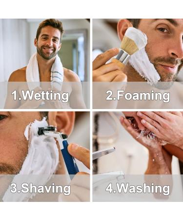 Genixart Shaving Brush Nature Bristle Shave Brush Luxury Shaving Brushes for Men as Gift for Father Boyfriend Husband (2 pcs Gift Pack) 2pcs Pack - Buy Online on GoSupps.com