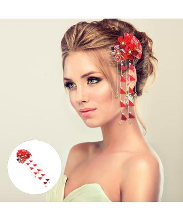 FRCOLOR Japanese Hair Clip Kimono Red Japanese Hair Accessories Japanese Tassel Hairpin Hairpin Japanese Tassels Hair Barrettes Vintage Tassels Hairpin Tassels Kimono Geisha Hair Accessories - Buy Online on GoSupps.com