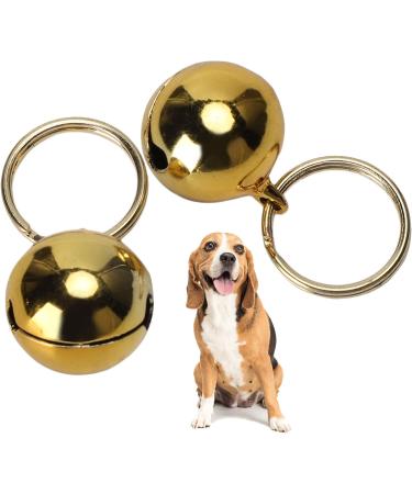 2Pcs Extra Loud Copper Bells for Pets - Jingle Bell Dog Collar Straps - Save Birds and Wildlife - Gold - Buy Online on GoSupps.com