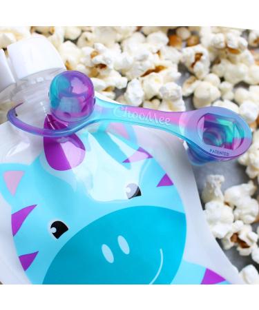 ChooMee SoftSip Food Pouch Tops | 100% Silicone | 2 CT Green Purple Swirl - Buy Online on GoSupps.com
