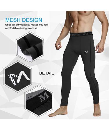 MEETYOO Men's Compression Pants Black Medium | Cool Dry Sports Workout Running Tights - Buy Online on GoSupps.com