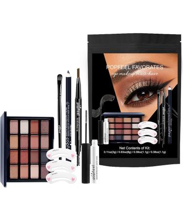 Eyeshadow Eye Liner Eye Makeup Set | Portable Makeup Kit with Eyeshadow Eye Liner & Mascara | Eye Liner Mascara Eyeshadow Palette/Set for Women Eye Makeup - Buy Online on GoSupps.com