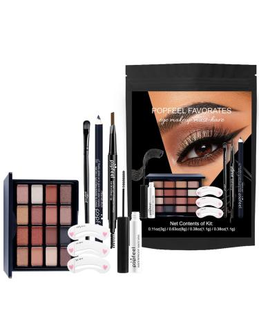 Makeup Eyeshadow Make up Kit Portable Long Lasting Waterproof/Set Eye Enhancing Kit Eyeshadow Eye Liner & Mascara for Women Eye Makeup