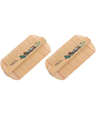 2 pi ces Peigne Bambou Double-face Anti-statique pour Cheveux Soin Du Chevelu limination des Pellicules et D m lage Doux et Naturel