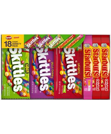 SKITTLES & STARBURST Candy Full Size Variety Mix 37.05-Ounce 18-Count Box 18 Count (Pack of 1)