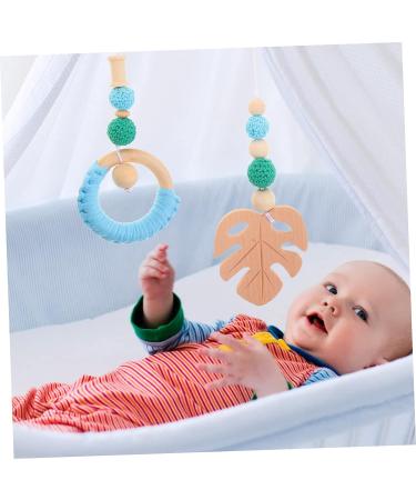 SAFIGLE 4pcs Stroller Yarn Bead Pendant Wooden Crib Set - Handmade Activity Nursing Game for Stuffed Wood Bed and Rattle - Buy Online on GoSupps.com