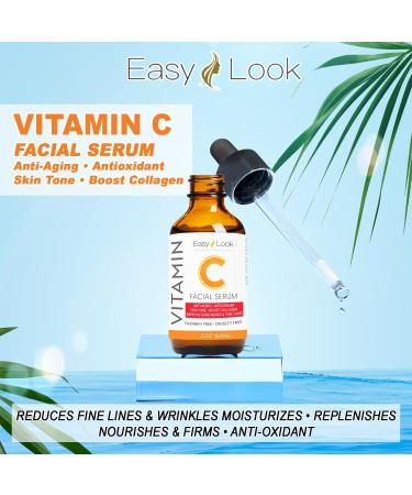 Vitamin C Face Serum - Anti-Aging & Dark Spot Treatment for Even Skin Tone Fine Lines & Wrinkles - 2 Fl Oz - Buy Online on GoSupps.com