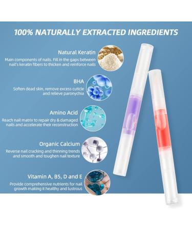 2Pcs Cuticle Oil Pen with Natural Ingredients for Nail Care - Watermelon & Pineapple Scented - Buy Online on GoSupps.com