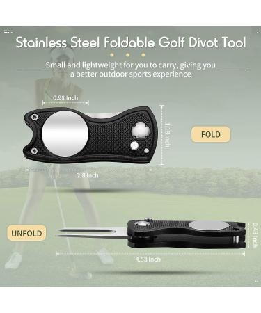 Golf Repair Tool Set - Stainless Steel Foldable Divot Tool with Magnetic Ball Marker (Red, Silver, Gray, Black) - Buy Online on GoSupps.com
