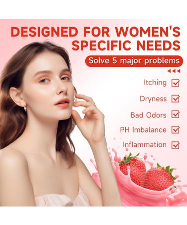 3 PCS Organic Yoni Soap Bar - Natural Feminine Wash for pH Balance Deodorant & Body Bath - Handmade Strawberry Soap for Women - Buy Online on GoSupps.com