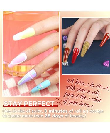 MEFA 23 Pcs Gel Nail Polish Set - Spring Collection with Glossy & Matte Top Coat, Base Coat, Black Glitter, White, Pink, Blue Colors - Perfect Gift for Starter Manicure - Salon Quality - F-Love Letters - Buy Online on GoSupps.com