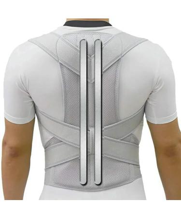 Posture Corrector Scoliosis Back Brace Spine Corset Shoulder Therapy Straight Back Support Posture Correction Belt Grey XXL