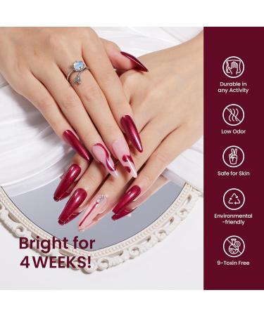 beetles Gel Polish 15mL Glitter Burgundy Rusty Maroon Dark Red Wine Red Dark Red Shine Fine Glitter Red Gel Nail Polish Manicure Diy Nail Art Gel Soak Off UV LED Nail Lamp - Buy Online on GoSupps.com