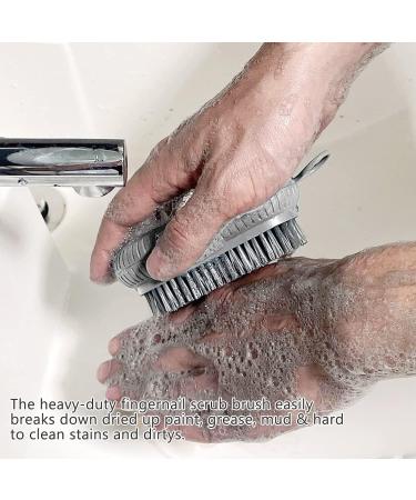 WACURRENTHYD 2PCS Nail Brush - Heavy Duty Durable Stiff Bristle Hand Scrub for Cleaning Fingernails - Includes Adhesive Hooks - Grey Blue - Buy Online on GoSupps.com
