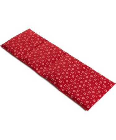 4-Chamber Rapeseed Pillow 20x60cm - Large Red Hearts Design | Heat & Cold Therapy Grain Pillow for Comfort - Buy Online on GoSupps.com