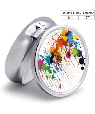 Travel Pill Box Organizer - 3 Compartment Portable Case with Abstract Paint Splashes for Handbags & Pockets - Buy Online on GoSupps.com