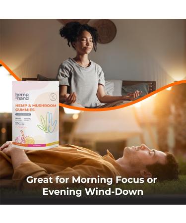 Hemp & Mushroom Gummies 6500mg - Max Strength for Adults - Chill Inflammation Natural Pain Restful Sleep (325mg Gummy) - by Hemp and Hand - Buy Online on GoSupps.com