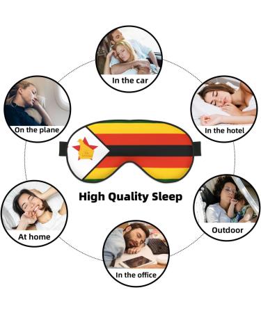 Silky Zimbabwe Flag Sleep Masks - Soft Satin Eye Cover for Travel & Naps | Unisex Blindfolds - Buy Online on GoSupps.com