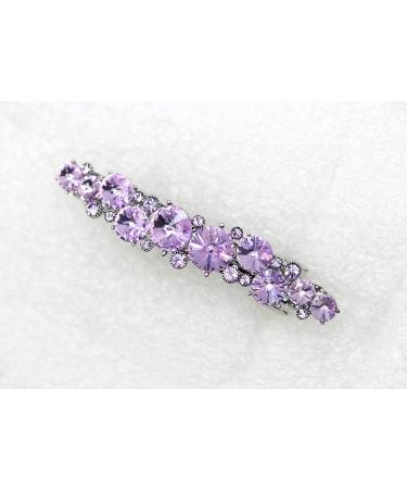 Faship Violet Purple Swarovski Crystal Small Hair Barrette Clip - Buy Online on GoSupps.com