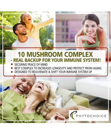 10-Mushroom Complex Nootropic Supplement | Brain Memory Focus Energy Immune Support | Lions Mane, Reishi, Cordyceps, Chaga | 90 Capsules - Buy Online on GoSupps.com